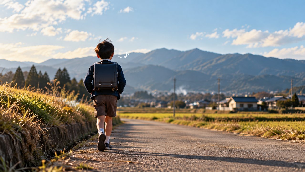 口笛を吹いて歩く帰り道